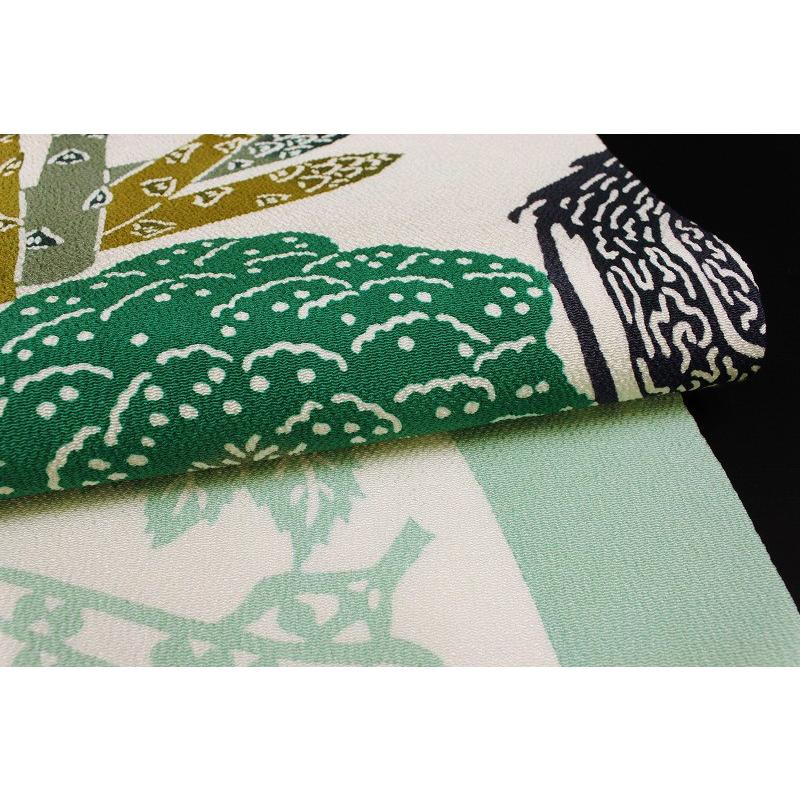 栗山吉三郎 九寸 名古屋帯 薄若草色地 野菜 正絹 和装 着物 新品 未