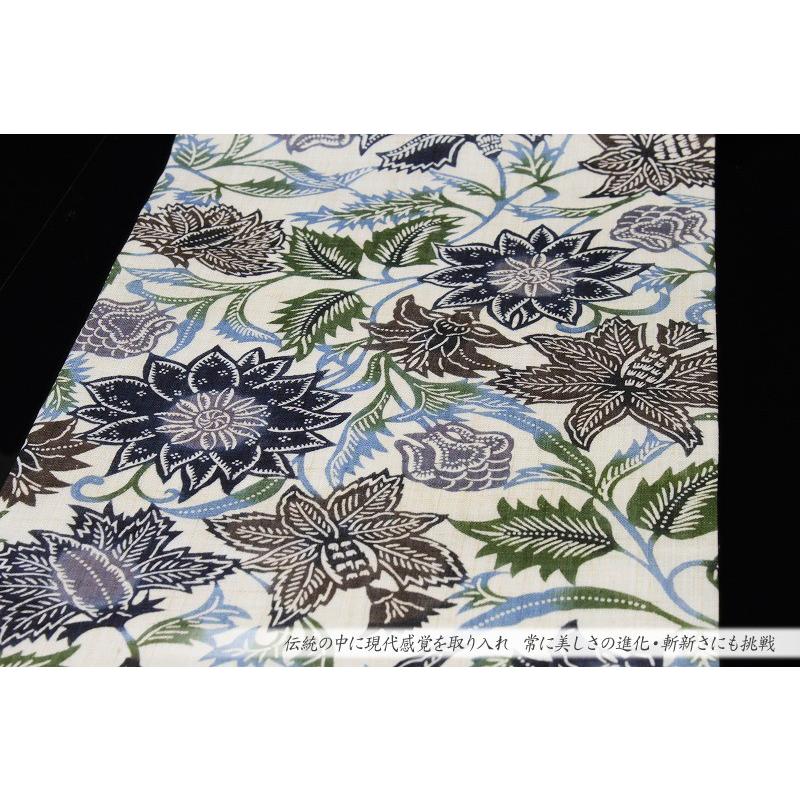 【新品】夏名古屋帯　【栗山吉三郎】 栗山吉三郎 名古屋帯 栗山紅型 夏物 和染紅型 紅型染 水色 プロテア