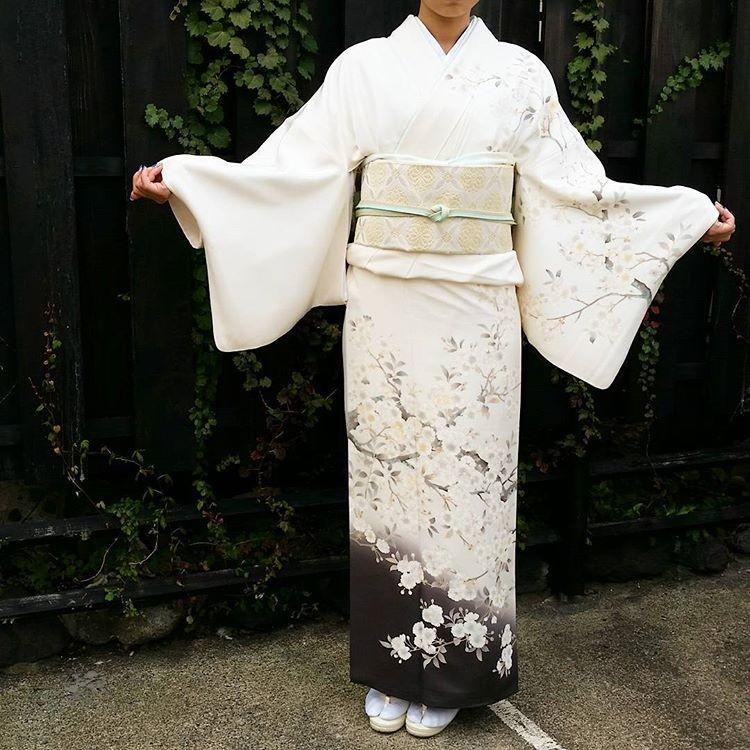 秀美 訪問着 十日町友禅 白地 桜 正絹 本手加工友禅 丹後縮緬 新品 未