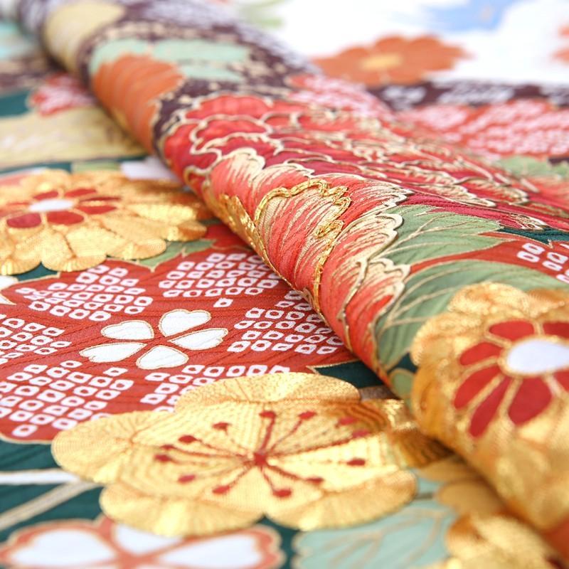 YUMI KATSURA（ユミカツラ） 振袖レンタル 桂由美 青 緑 正絹 fg-225b