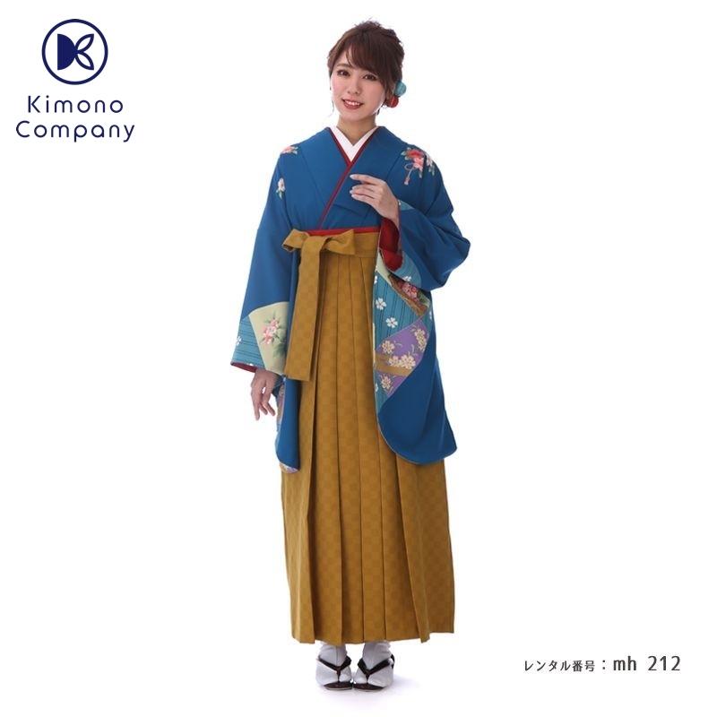 驚きの値段 卒業式 袴 大学 レンタル 教員 先生 卒業式 女子 セット モダン レトロ Mh 212カンサイレトロブルー1 カラシ市松95ｃｍ 在庫有 Www Kmhsystems Com