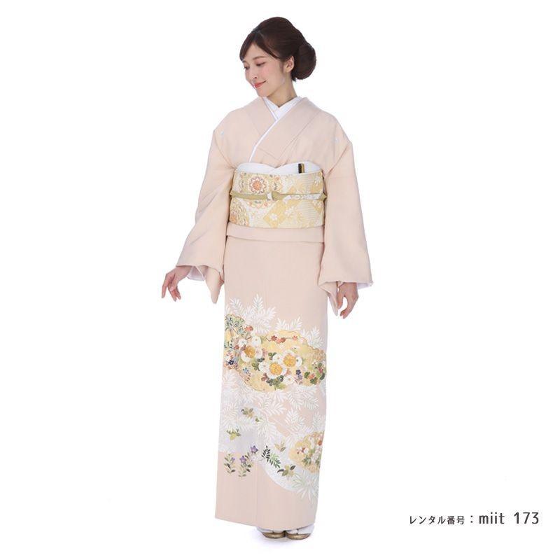 色留袖レンタル 吉澤友禅 正絹 miit-173 結婚式 披露宴 パーティー 式典 表彰式 お呼ばれ 食事会 列席 親族 姉 妹 着物 衣装 衣裳 高級 五つ紋 フルセット 披露宴 式典 親族 ／