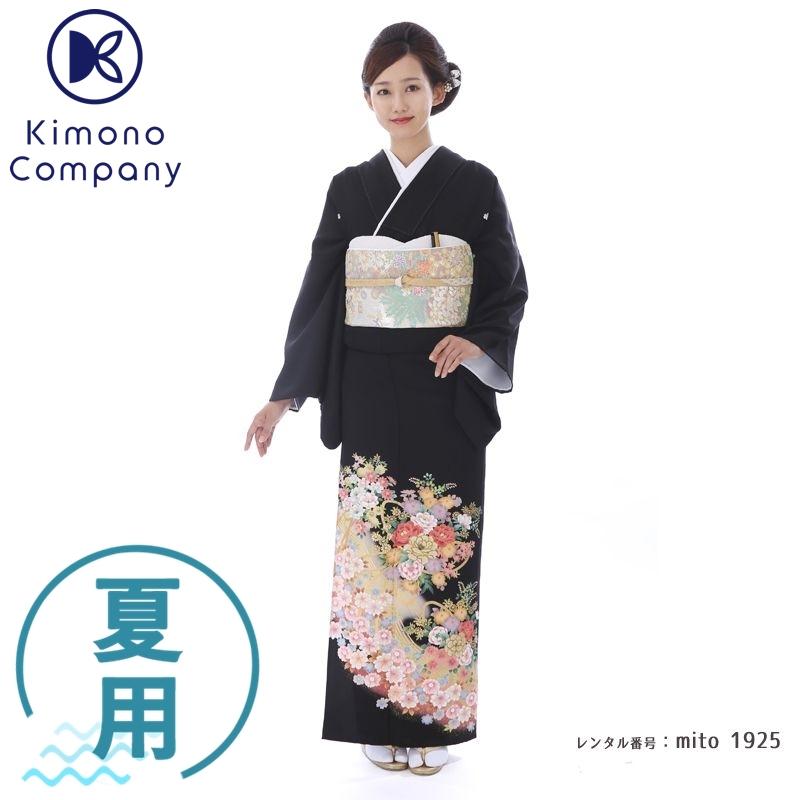 留袖 レンタル 夏用 単衣 黒 mito-1925 30代 40代 50代 高級 正絹 結婚式 人気