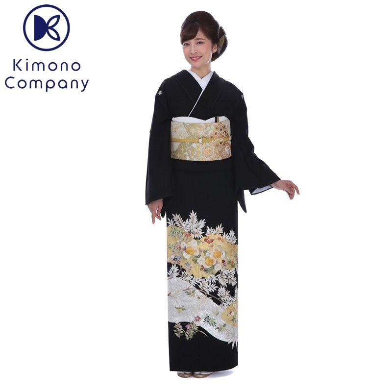 留袖レンタル 吉澤友禅 刺繍 黒 mito-473 50代 60代 70代 高級 正絹