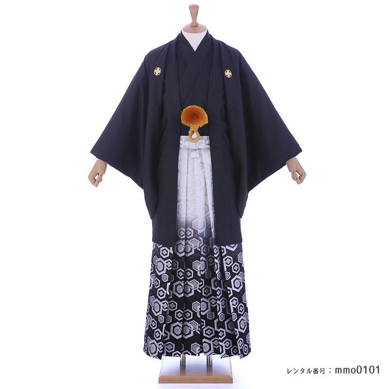 男子着物＆紋付袴フルセット　かんたん袴　白地＋黒に金模様 000000027947-01.jpg?t=