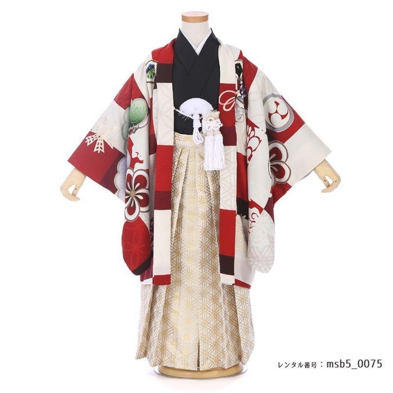 七五三コーデ画像有り「5歳男児着物（袴）フルセットレンタル