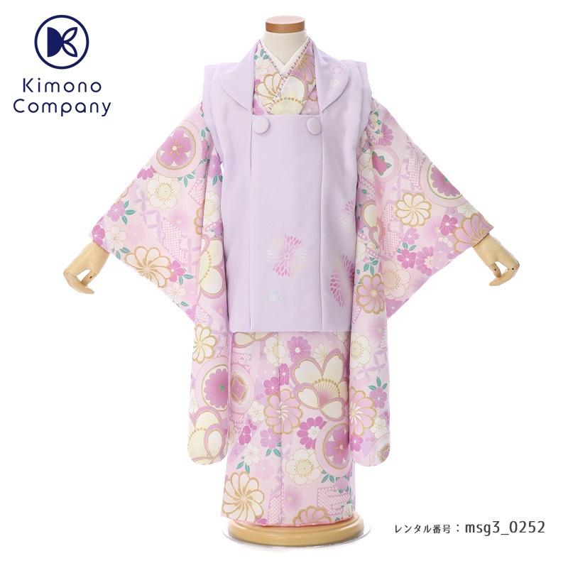 七五三コーデ画像有り「3歳女児着物フルセットレンタル」KAGURA 被布