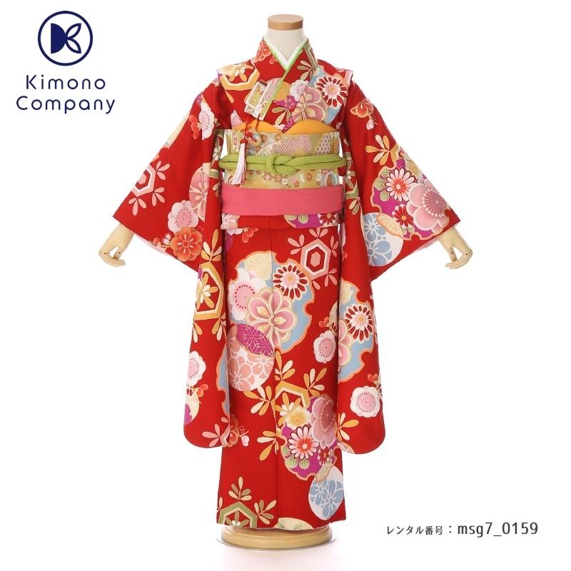 専用　七五三　7歳　女の子 楽天市場】七五三 着物 7歳 フルセット レンタル 女の子 〔朱色
