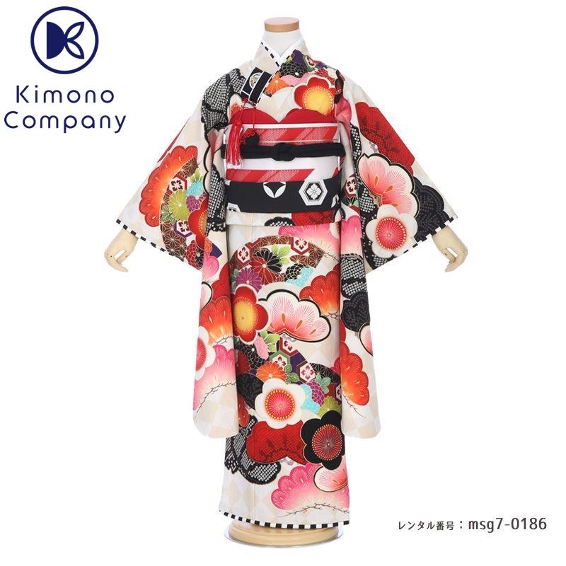 七五三コーデ画像有り「7歳女児着物フルセットレンタル」ジャパンスタイル msg7-0186 110 115 120 125