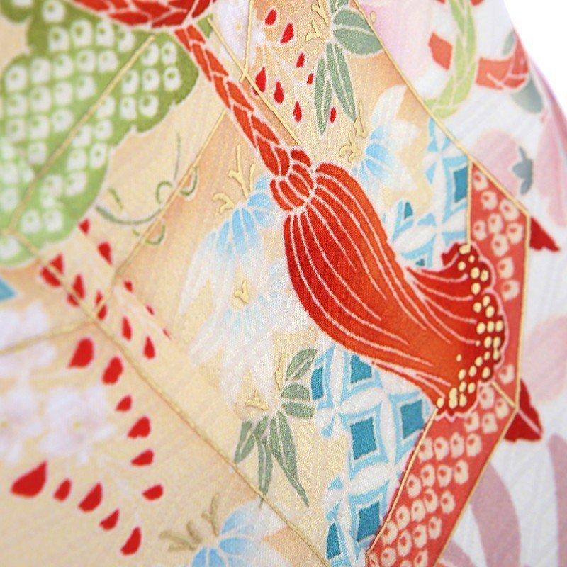 506ag79□七五三 付き添いコーデ 七歳 女児 着物&小袋帯 蝶々□良好