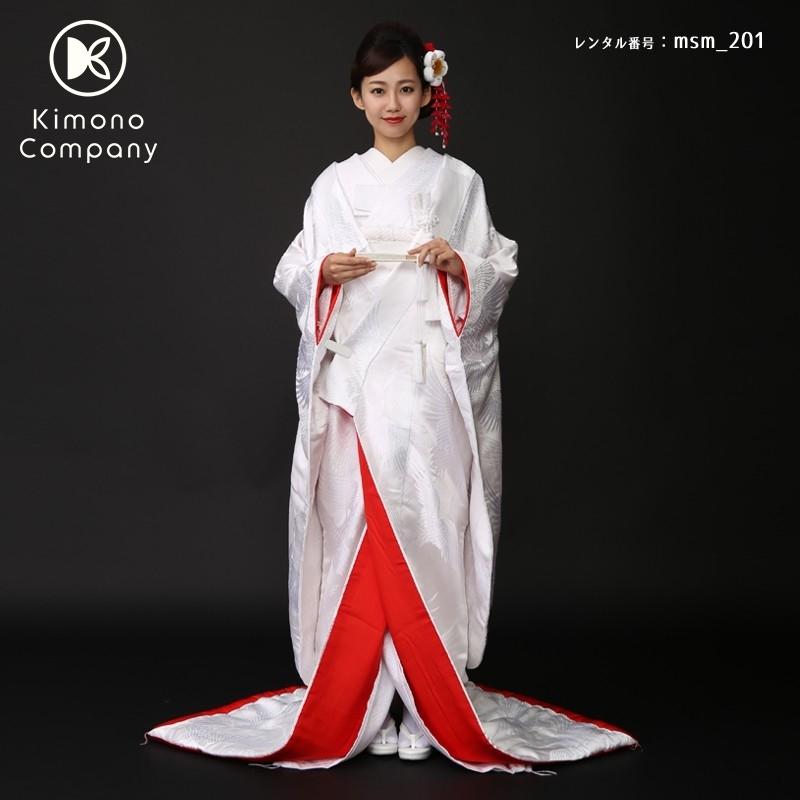 正絹 高級「白無垢フルセットレンタル」150-165cm/掛替セット割引/msm_201/花嫁和装 綿帽子 色打掛 掛下 ハコセコ 衿 髪飾り 貸衣装