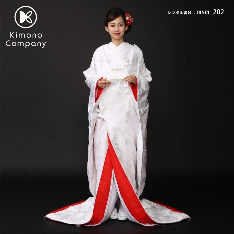 正絹 高級「白無垢フルセットレンタル」150-165cm/掛替セット割引/msm_202/花嫁和装 綿帽子 色打掛 掛下 ハコセコ 衿 髪飾り 貸衣装