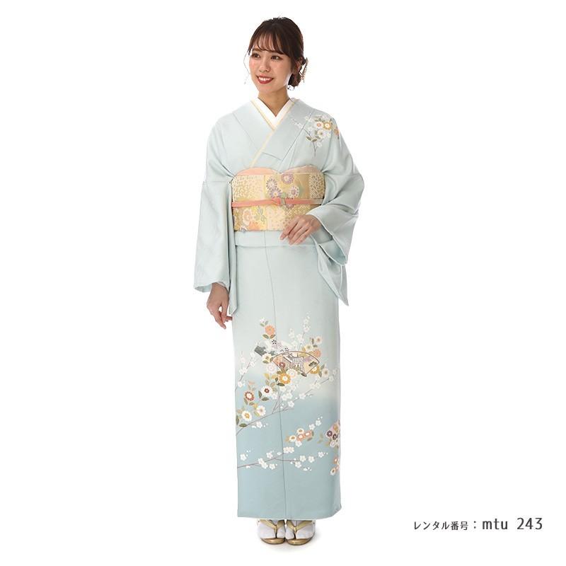 訪問着レンタル 正絹 mtu-243 着物フルセット 結婚式 披露宴 入学式 