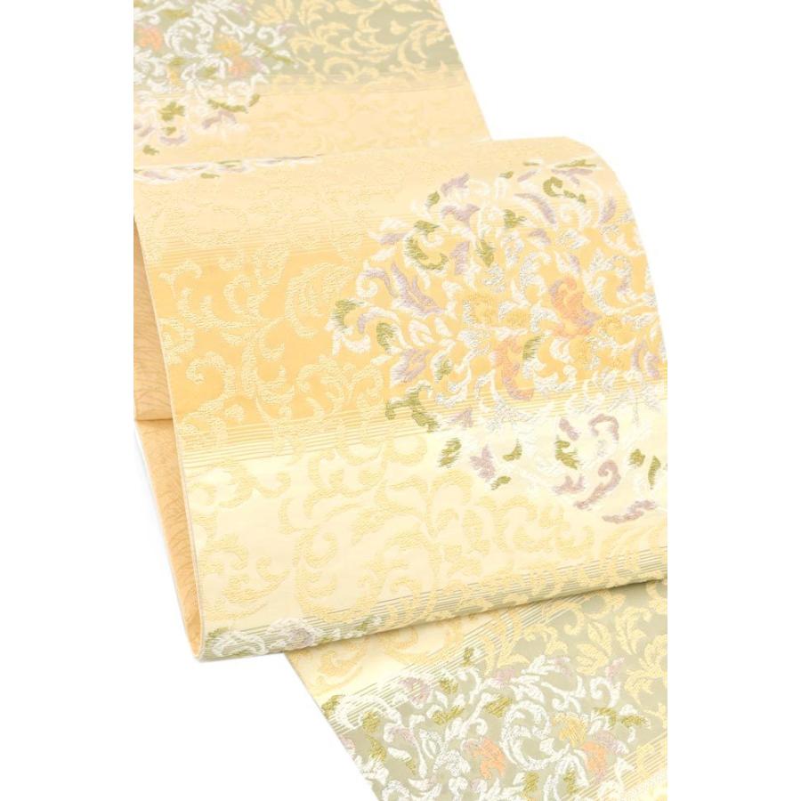 着物だいやす 811□袋帯□西陣織 亀井織物 唐織 横段に更紗文 茶席  