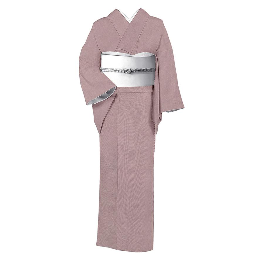 大人可愛い【小紋】　江戸紅型調 着物だいやす 468□江戸小紋□角通し 暗紅色 縫い紋入り 身長