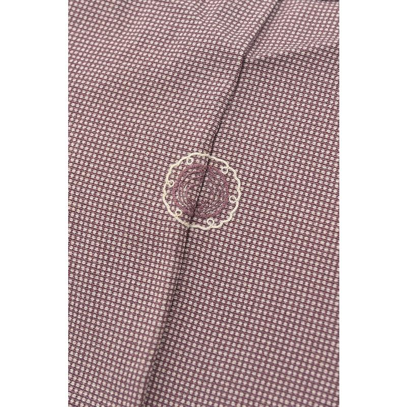 大人可愛い【小紋】　江戸紅型調 着物だいやす 468□江戸小紋□角通し 暗紅色 縫い紋入り 身長