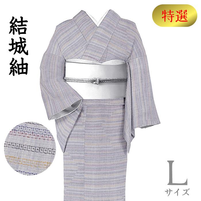 着物だいやす 715□本場結城紬□本結城 カラフル横段文 100山亀甲絣 淡