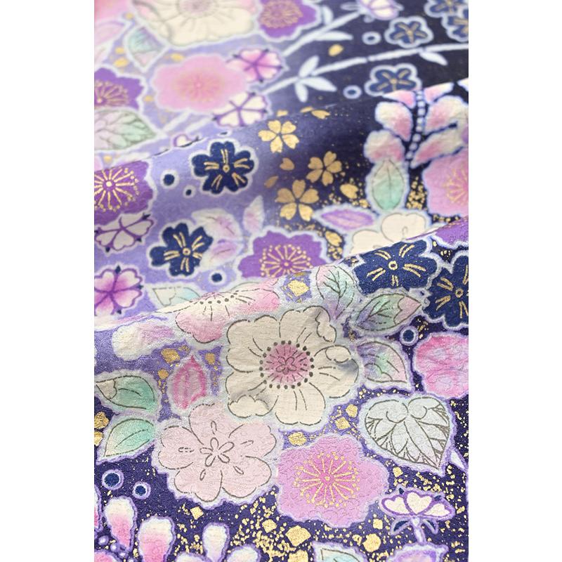 着物だいやす 765□訪問着□翠山工房桐屋 辻が花文 鉄紺色 金通し 特選