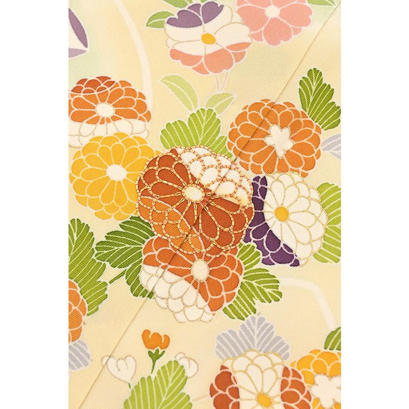 千總 黄緑染め分け 松竹梅 四季の花 訪問着