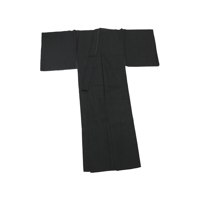 着物だいやす 490□男性用着物□小千谷縮 麻 無地 黒色 men