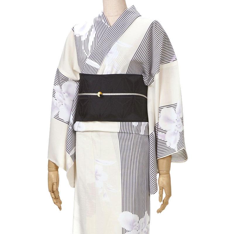 撫松庵 あやめ縞 オフ白 セオアルファ 菖蒲 単衣 夏着物 浴衣 撫松庵 あやめ縞 オフ白 セオアルファ 菖蒲 単衣 夏着物 浴衣