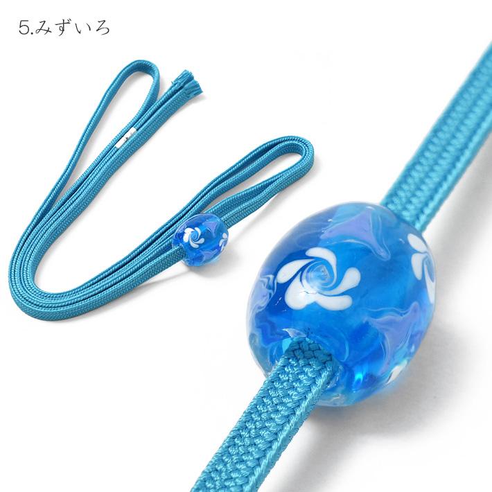 とんぼ玉 飾り紐 花 ガラス 帯飾り 帯締め 帯留め 着物 夏 浴衣 : dear