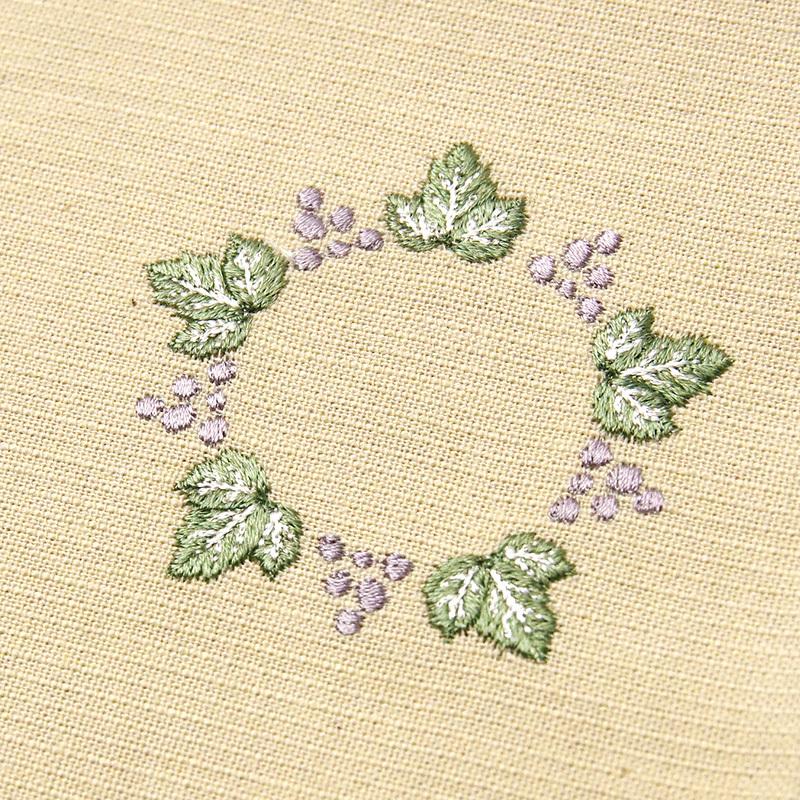 値下げ 半幅帯 木綿 刺繍 ぶどう ベージュ 紫 パープル フルーツ 細帯 半巾帯 カジュアル 刺しゅう 伝統 片貝木綿 Dprd Jatimprov Go Id
