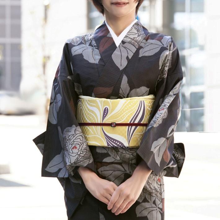 コシノジュンコ 着物 JUNKO KOSHINO バラ 花 単衣 黒 グレー コシノジュンコ 着物 JUNKO KOSHINO バラ 花 単衣 黒 グレー