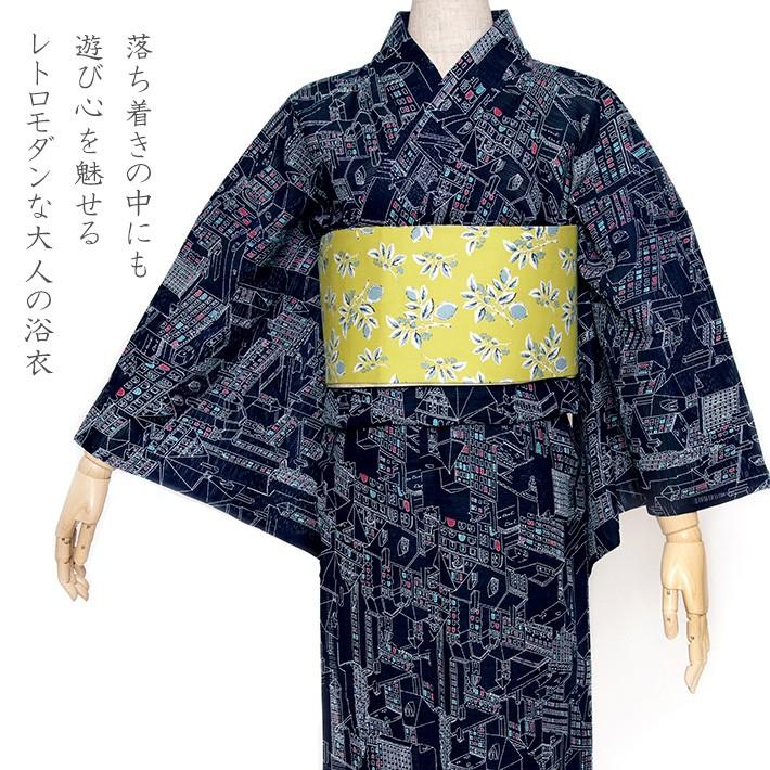 訳ありセール 格安） 新品 龍村美術きものブランド浴衣 黒地に三角柄