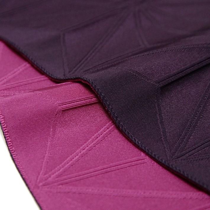 撫松庵 半幅帯 麻の葉 紫 ボルドー 赤紫 ピンク リバーシブル モダン