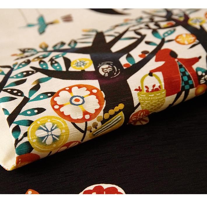 京袋帯 WAKKA 赤ずきんと狼 キャー!! ベージュ 黒 赤 アイボリー 童話