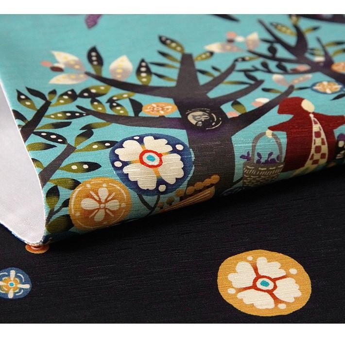 京袋帯 WAKKA 赤ずきんと狼 キャー!! 水色 黒 青 黄色 童話 メルヘン