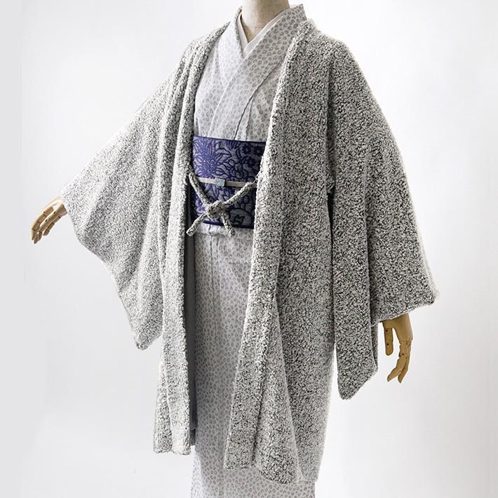 長羽織 ブークレツイード ライトグレー オフホワイト シック カジュアル 着物 コート 無地 冬 和装 防寒 日本製 Dear Japan Yahoo ショッピング店 通販 Yahoo ショッピング