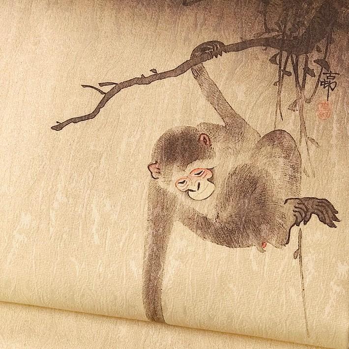 浴衣反物 バナナと猿の面白い柄 浴衣反物 バナナと猿の面白い柄