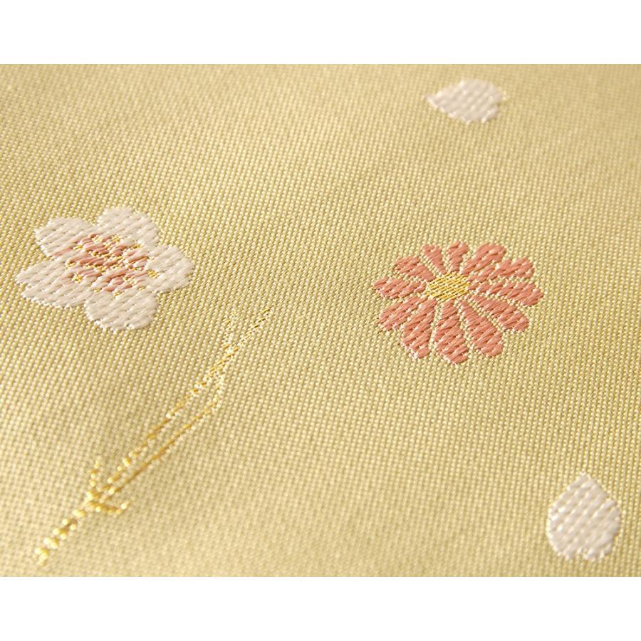 京袋帯 吹き寄せ からし 黄色 紅葉 花 松葉 伝統文様 JAPAN MODE 着物  