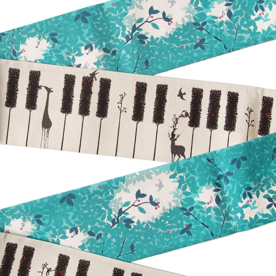 新品未使用【WAKKA】半巾帯　正絹　リバーシブル　日本製　ピアノ　アニマル 楽天市場】半幅帯 WA・KKA リバーシブル 正絹 仕立て上がり 森の