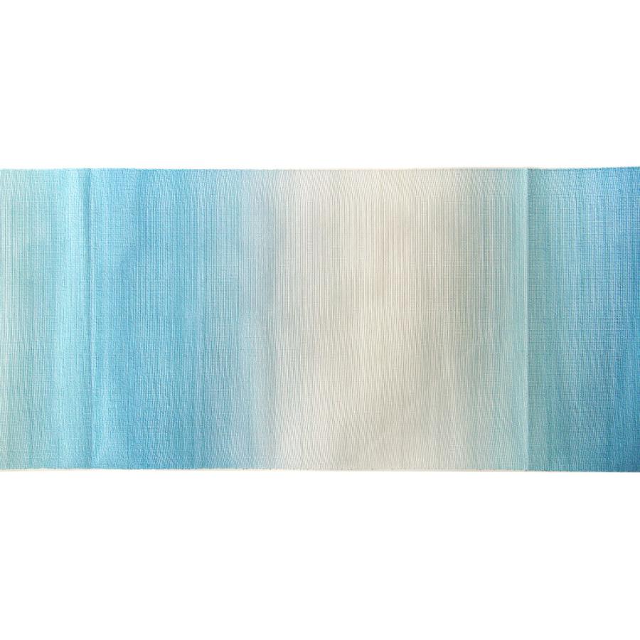 名古屋帯 紗 青 水色 オフ白 グラデーション ぼかし シック シンプル 夏着物 夏帯 お太鼓 仕立て上がり Dear Japan Yahoo ショッピング店 通販 Yahoo ショッピング