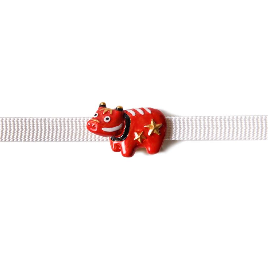 帯留め 赤べこ 赤 星 牛 縁起物 アニマル ハンドメイド 和装小物 ピューター Dear Japan Yahoo ショッピング店 通販 Yahoo ショッピング