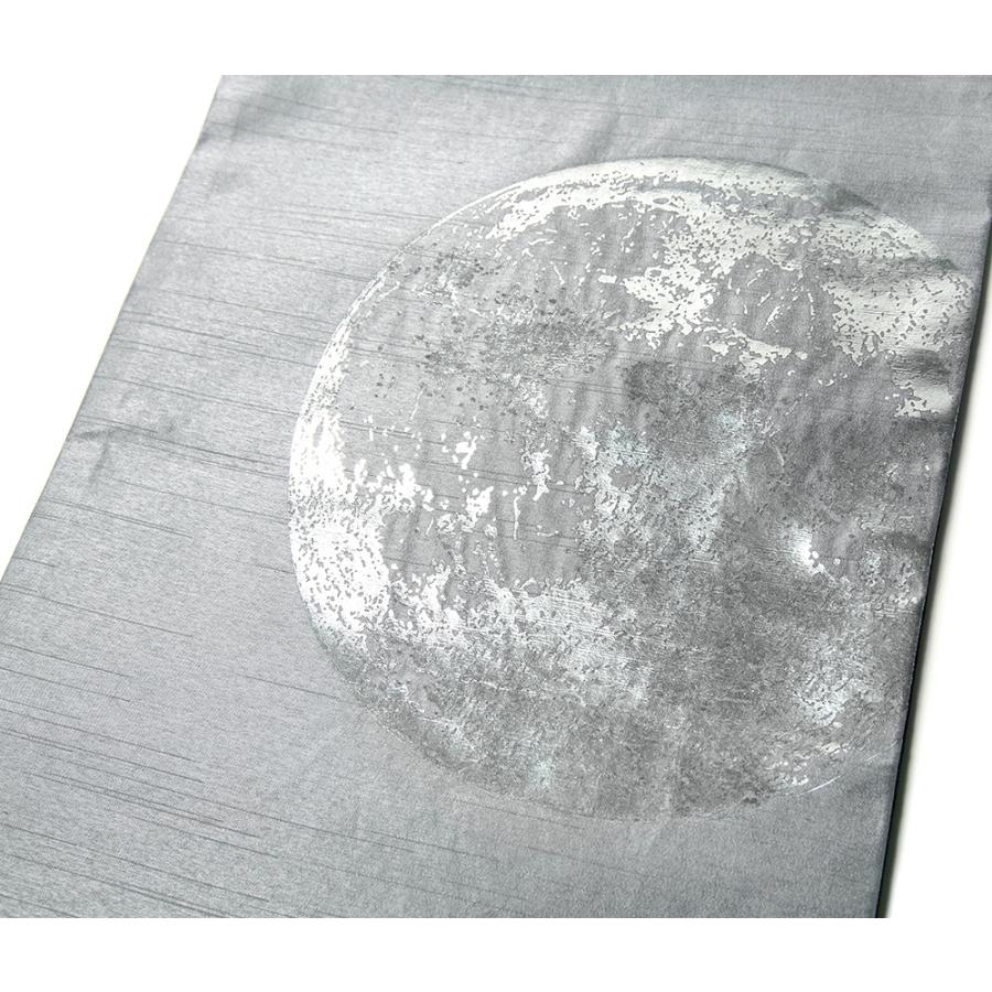 撫松庵 京袋帯 月 グレー 銀 星 宇宙 お太鼓 一重太鼓 : dear-japan