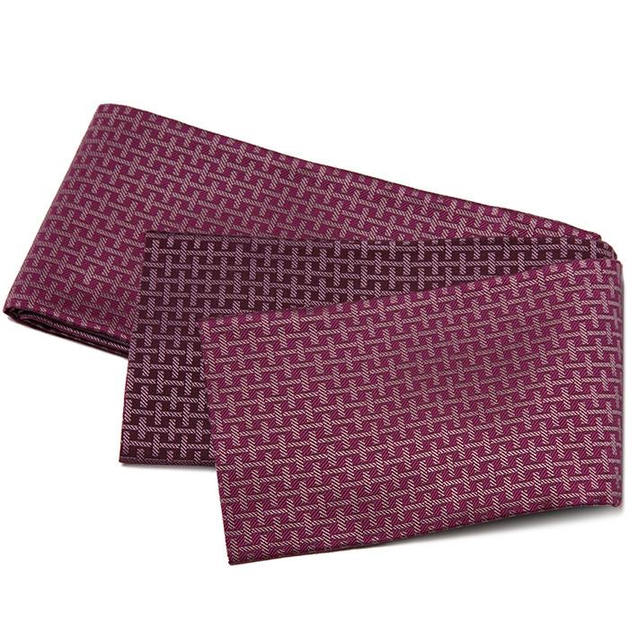 初回特典付 半幅帯 正絹 大籠目 ボルドー 赤紫 伝統文様 長尺 レトロ シック 日本製 リバーシブル 変り結び 細帯 つやび 雅姫 新品 Codewitty Com