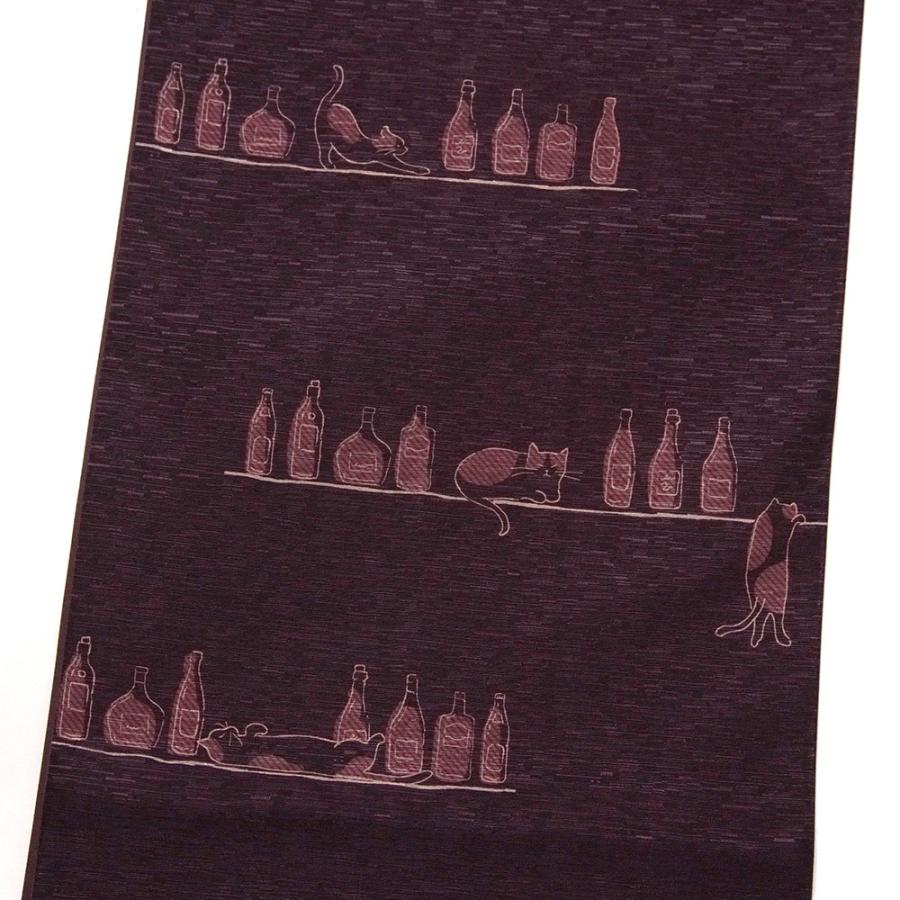 京袋帯 WAKKA ねこ酒Bar ボルドー 猫 バーテンダー 酒 バー 動物