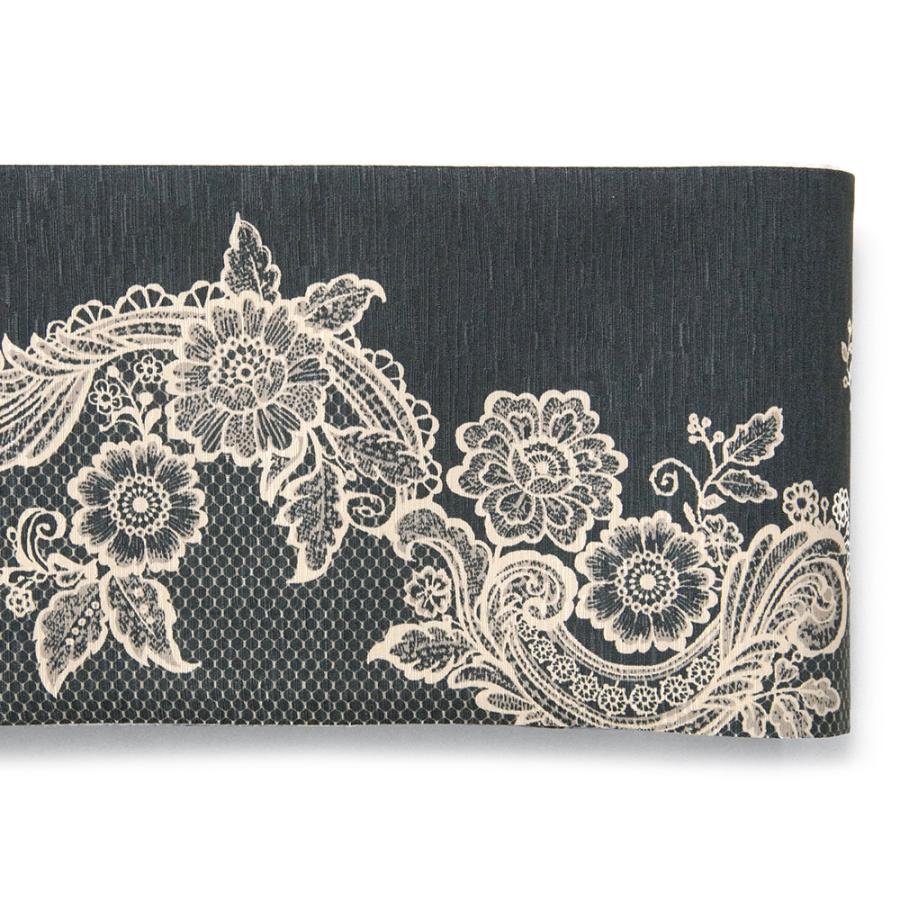 半幅帯 WAKKA オオカミのクローゼット オフホワイト ネイビー フェイク