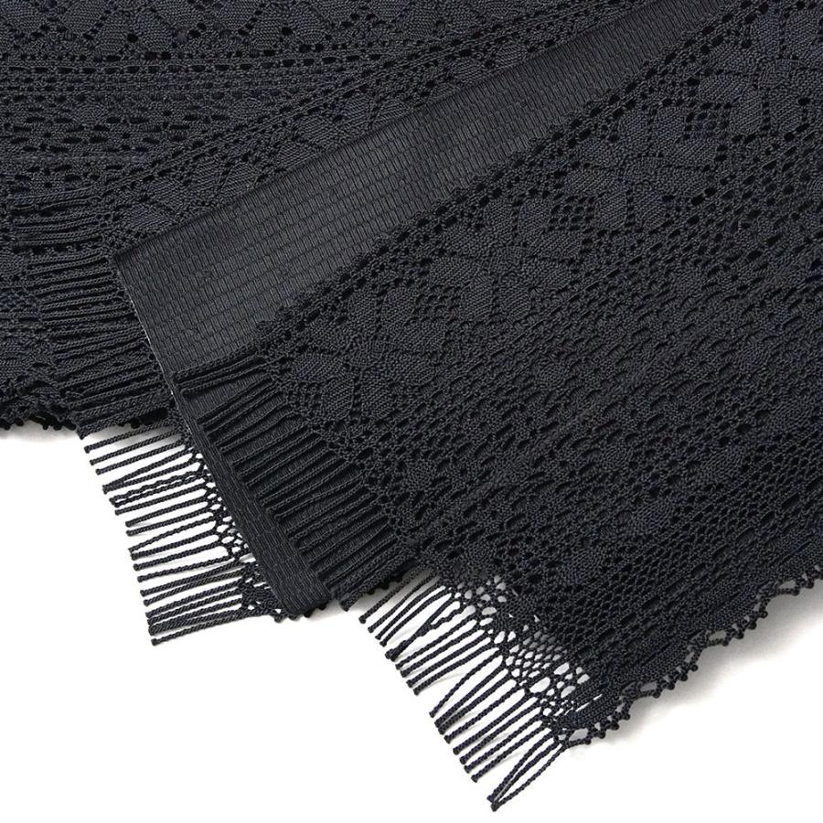 撫松庵 半幅帯 レース 黒 フェミニン エレガント 夏帯 日本製 半巾帯