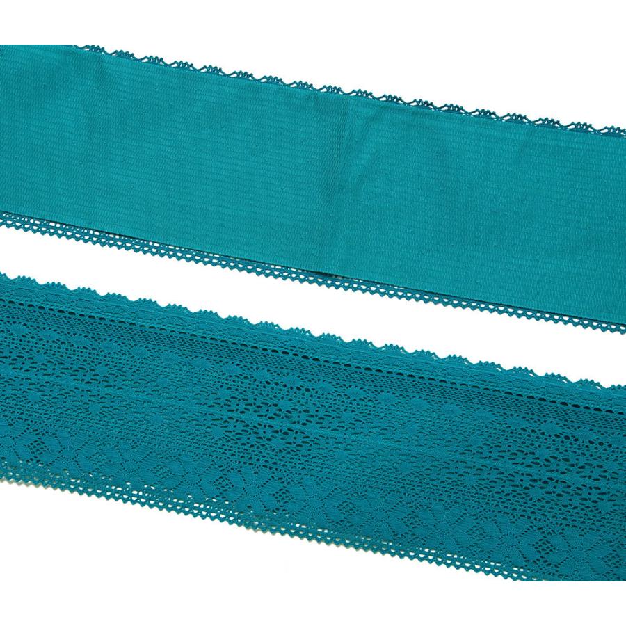 レース半幅帯 ターコイズブルー 撫松庵