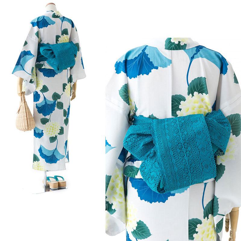 レース半幅帯 ターコイズブルー 撫松庵 撫松庵レース半幅帯ターコイズブルー