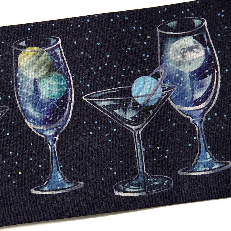 半幅帯 WAKKA 麻 惑星 カクテル ネイビー 星 宇宙 天体 メルヘン 半幅帯 WAKKA 麻 惑星 カクテル ネイビー 星 宇宙 天体 メルヘン