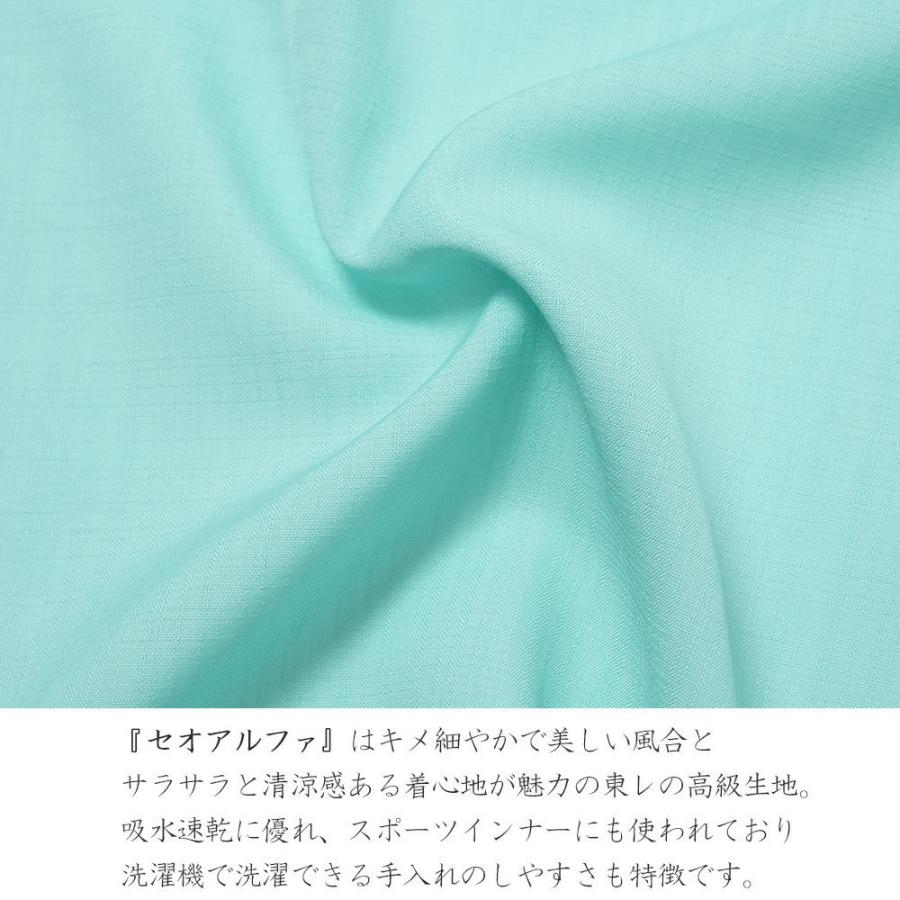 夏着物 美術サロン 無地染 刺繍 セオアルファ 水色 シンプル ワンポイント レディース30代 40代 50代 女性用 仕立上がり 単品 浴衣 日本製の画像