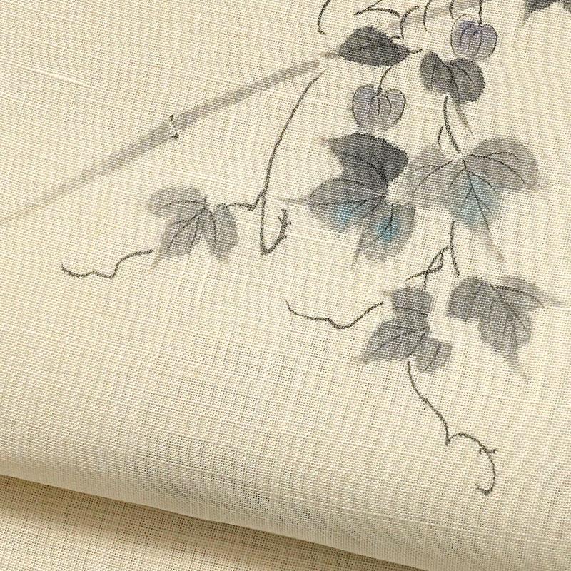 京袋帯 麻 瓜 ベージュ 生成 夏 植物 ナチュラル 夏帯 お太鼓 一重太鼓 