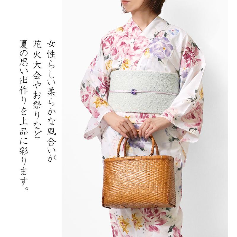 浴衣 白 ボタニカル 花柄 木綿 古典柄 大人 上品 20代 30代 レディース