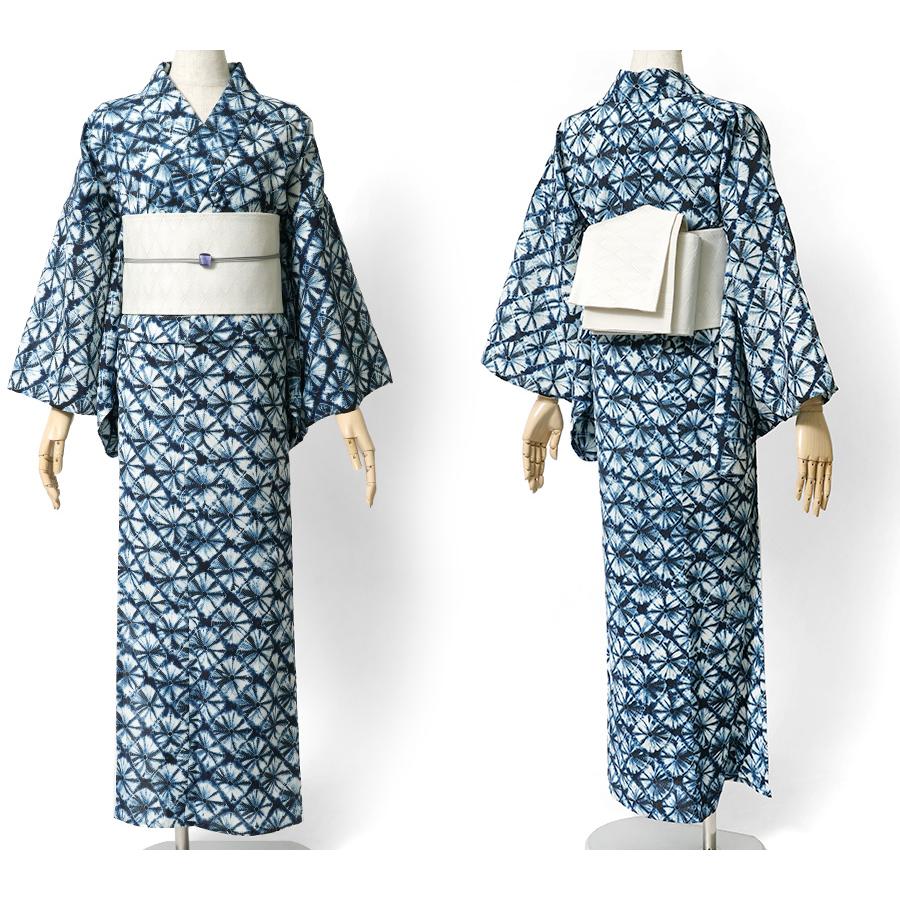 青々庵 絞り染め 夏着物 浴衣 紺 藍 白 セオアルファ 単衣 青々庵 絞り染め 夏着物 浴衣 紺 藍 白 セオアルファ 単衣